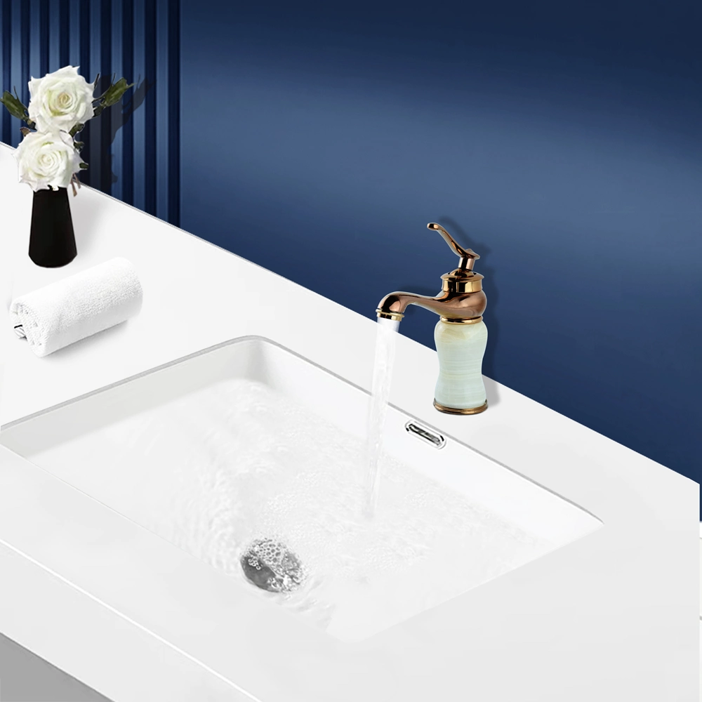 Designer Jade Ware Deck Mounted Brass Basin Mixer Faucet