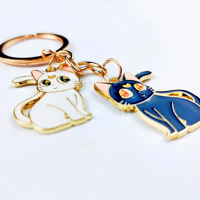 China Manufacturer Sailor-Moon Luna Cat Kitten Cute Key Ring Keychain