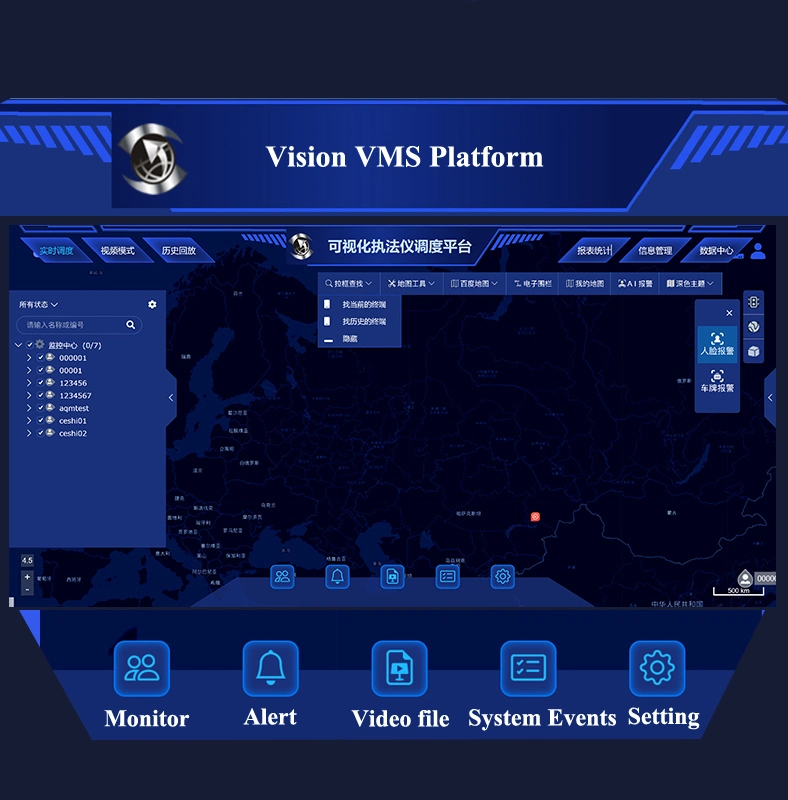 1080P 4G Live Streaming GPS Positioning Face Recognition Law Enforcement Body Worn Camera