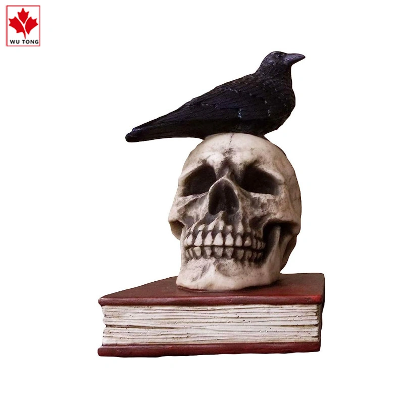 Funny Crafts Resin Halloween Skull Statue Bookends Home Decor Gifts