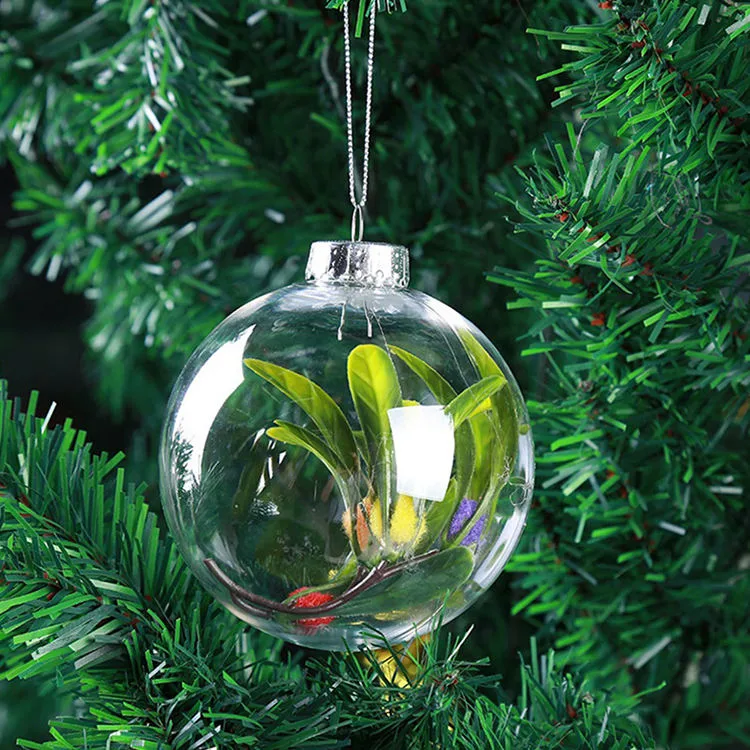 Party Decorative Fancy Blank Xmas Baubles Plastic Transparent Christmas Ornament Balls