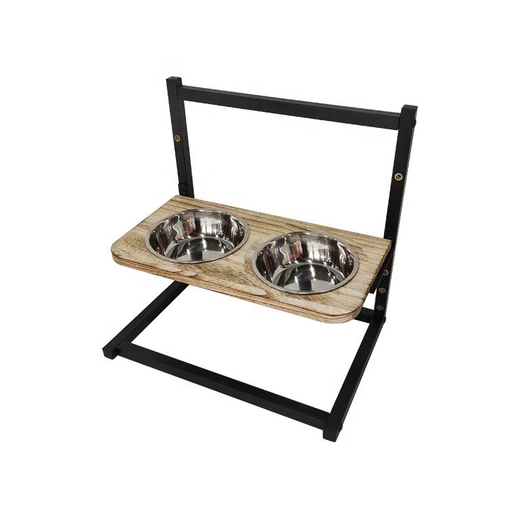 Jh-Mech Raised and Lifted Stainless Steel Bowls Stand Metal Cast Iron Dog Bowl Elevated