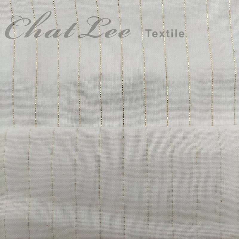 Chatlee 100% Baumwolle Streifen Lurex Stoff für Bekleidung