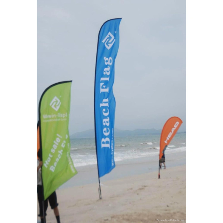 Outdoor Double Sided Printed Promotion Advertising Flying Beach Feather Teardrop Banner Flag