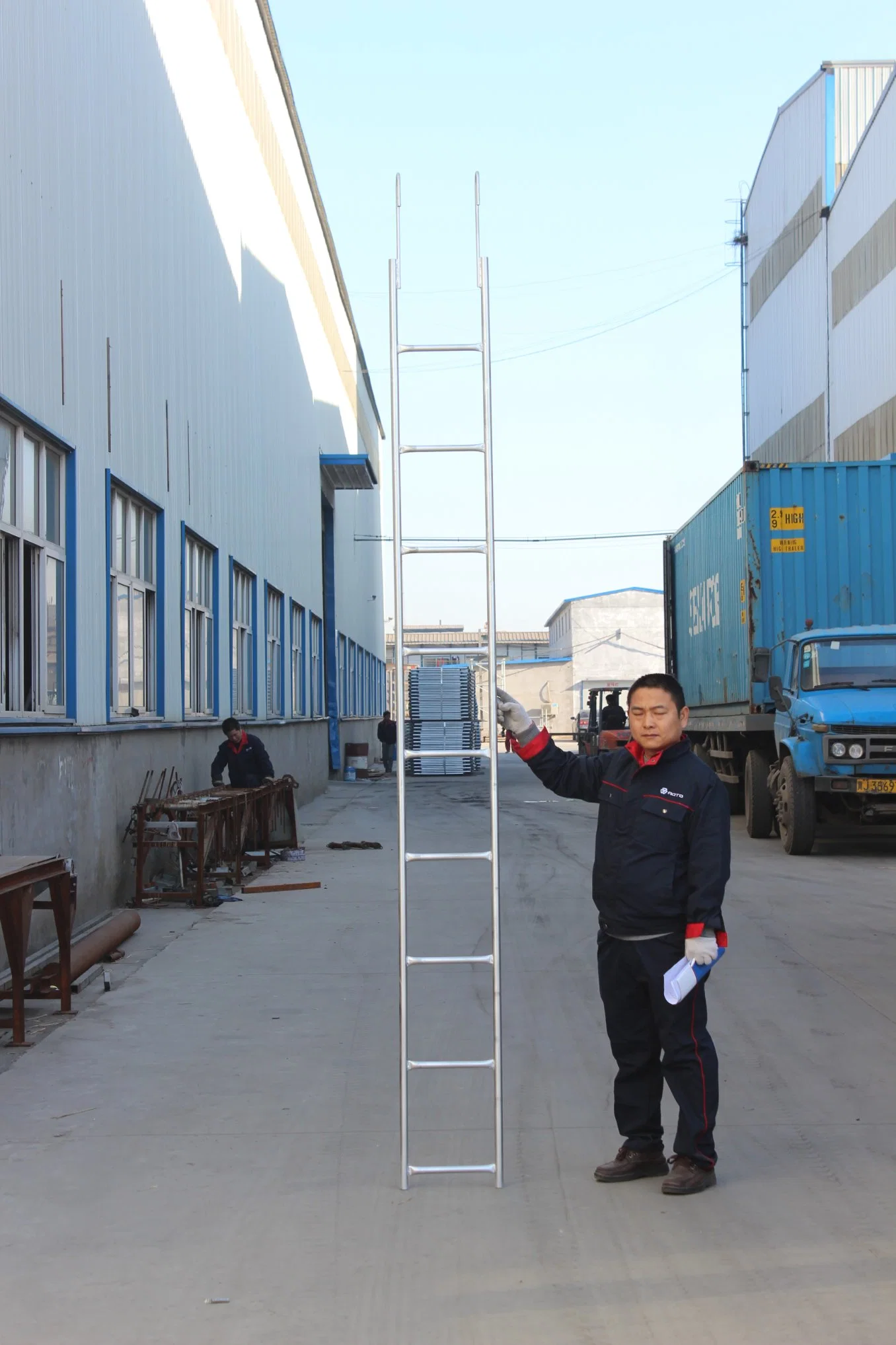 Q195 Step Scaffolding Industry Steel Ladders 4m Monkey Ladder M50