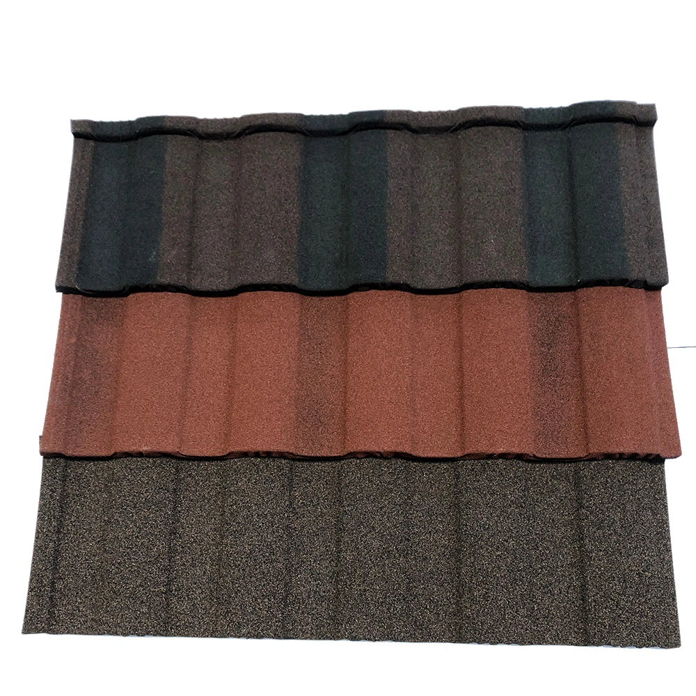 Building Materials Al-Zinc Smoky Gray Stone Coated Color Metal Roof Tile