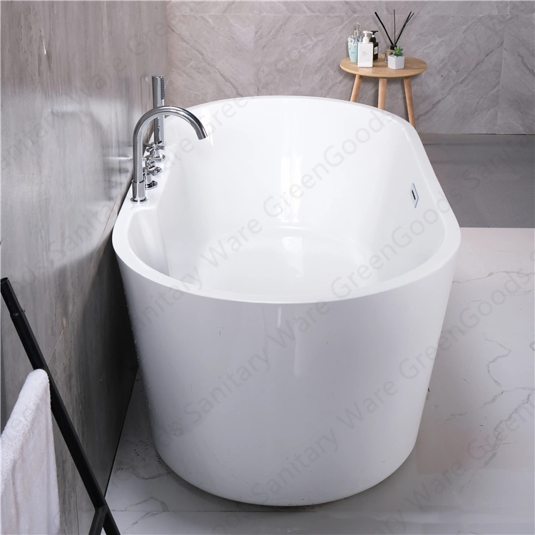 1600mm Center Drain Acrylic Simple Freestanding Oval Bathtub