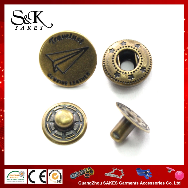 Anti-Brass Color Metal Brass Quality Snap Button for Garments