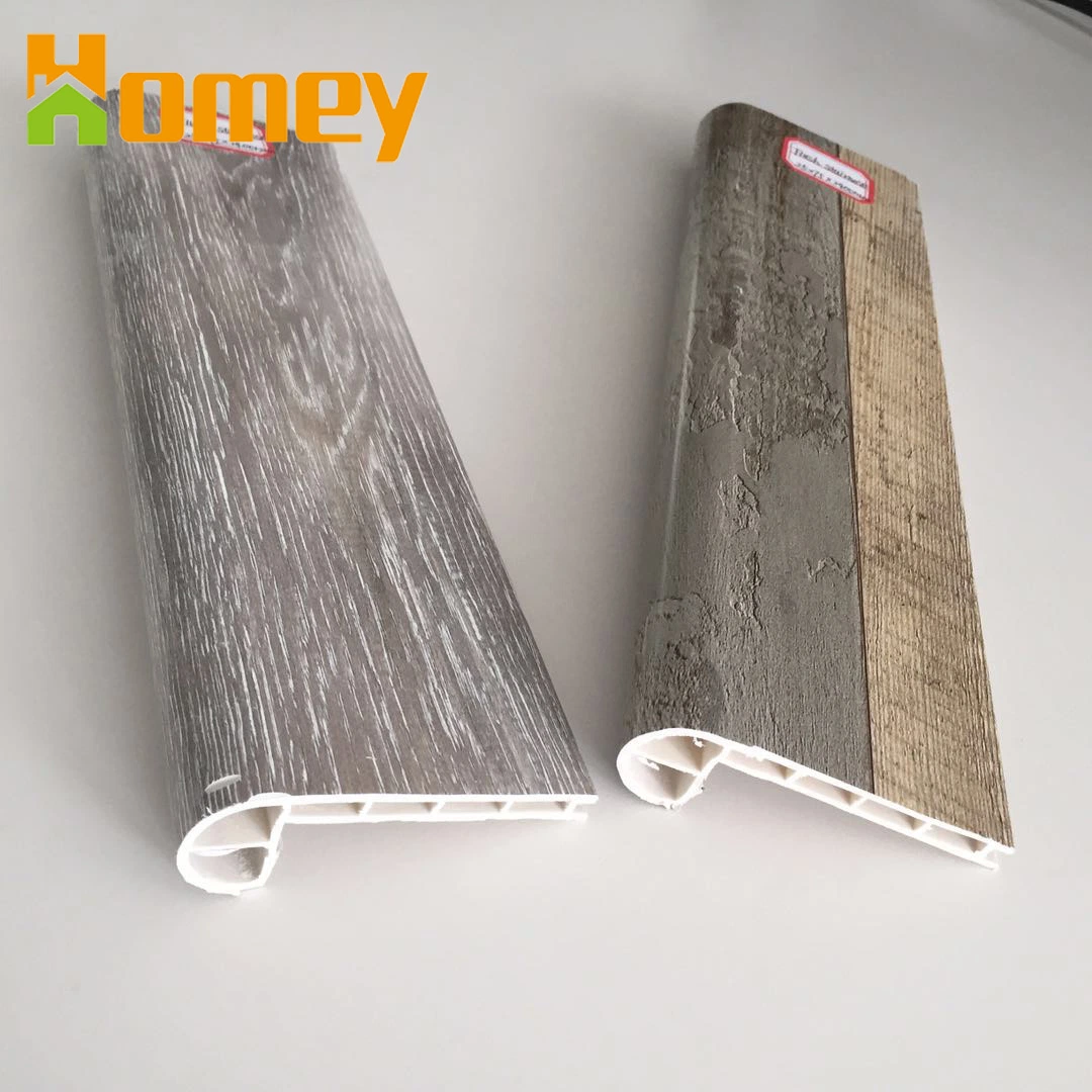 Le polystyrène plastique PVC plancher recouvert de vinyle de moulage accessoires Plinthe étanche