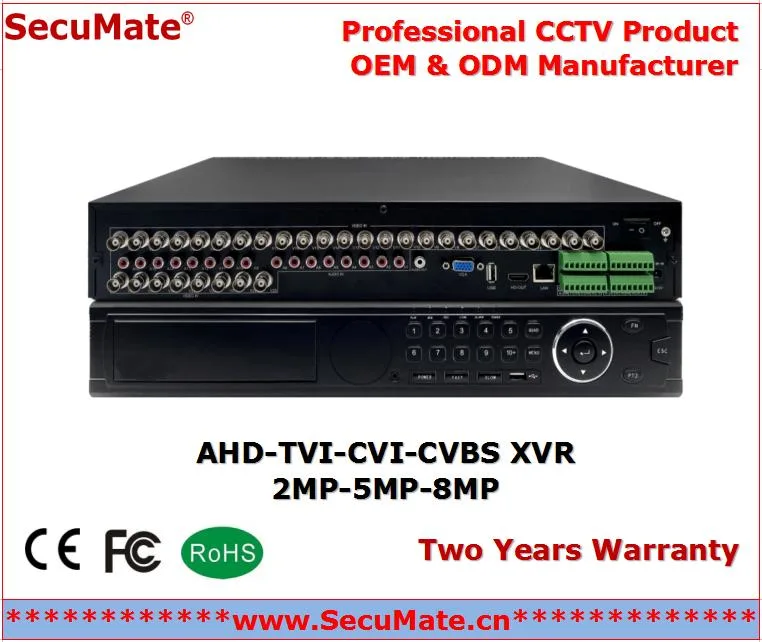 Factory OEM 32 Channel Analog CCTV Hybrid Ahd HD DVR with 4 HDD