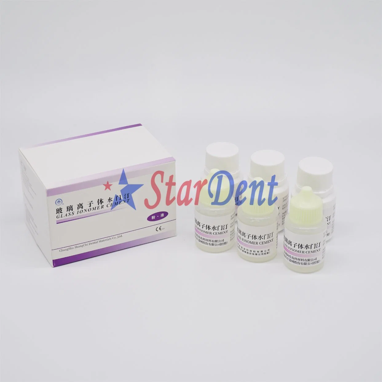 Changshu Shangchi Sph Glass Lonomer Cement Dental Material Powder 3 Bottle, Liquid 3 Bottle, 6PCS/Box