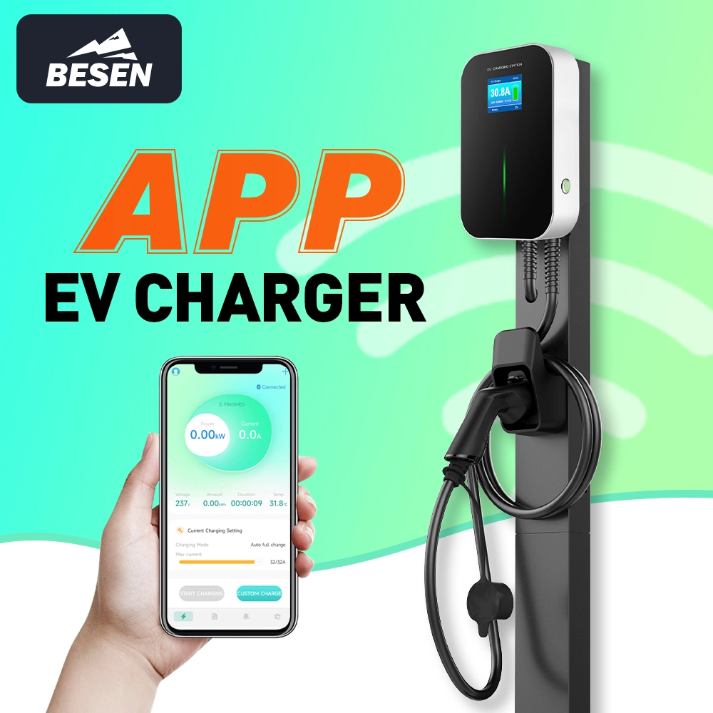 Besen Manufacturer Commercial APP Smart Control Wallbox Mode 3 32A 7kw Mobile Home AC Electric Vehicle EV Car Wall Charger