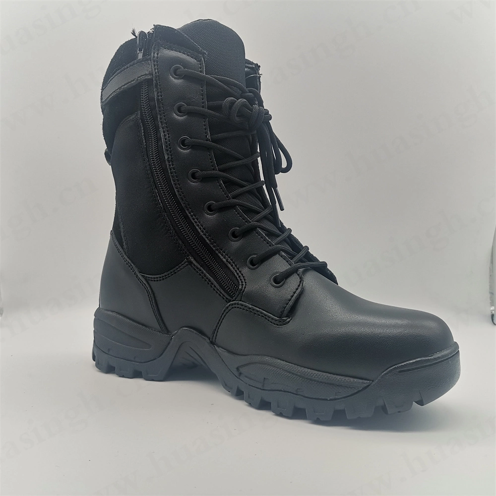 LXG, Hsm071 pulgadas Botas tácticas de combate Negro fuerte con Zipper curva 8