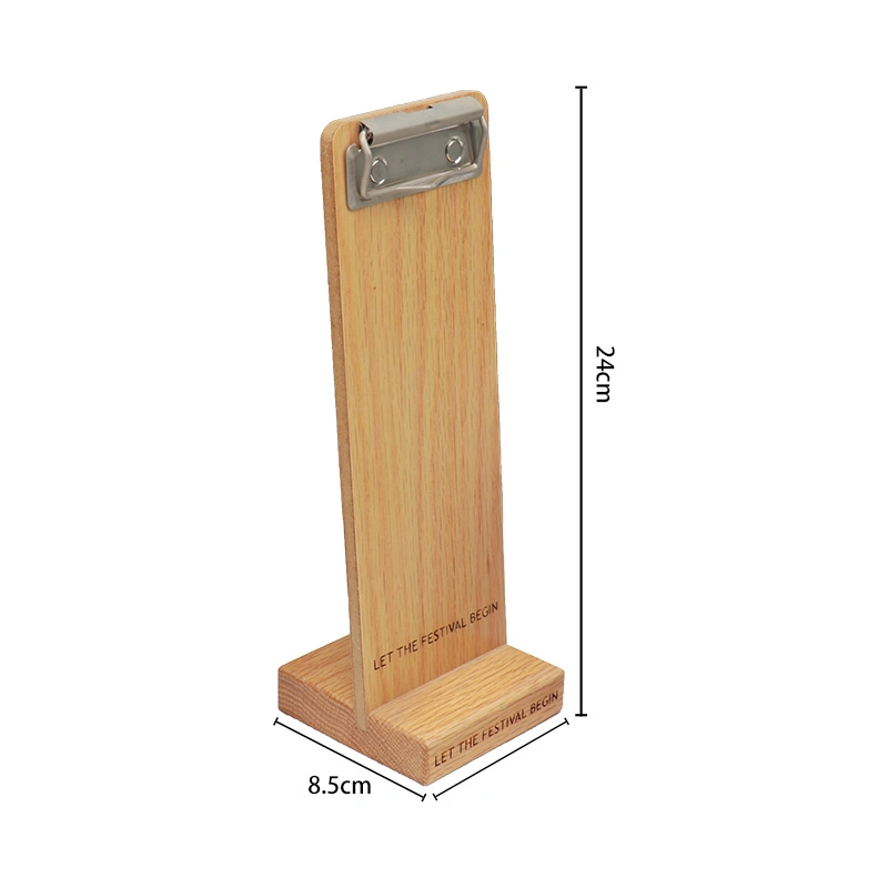 FSC&BSCI Wood Sign Holder Vertical Table Card Flip Display Menu Holder