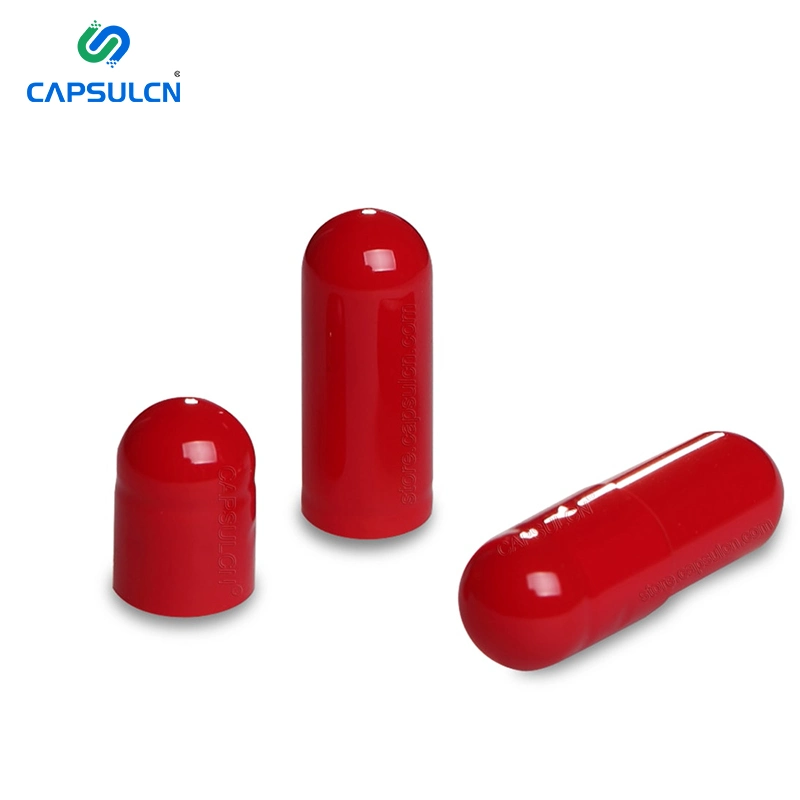 Pink Separated Bulk Enteric Coated Empty Capsules Custom Printed Size 0# Soft Red Capsule Open