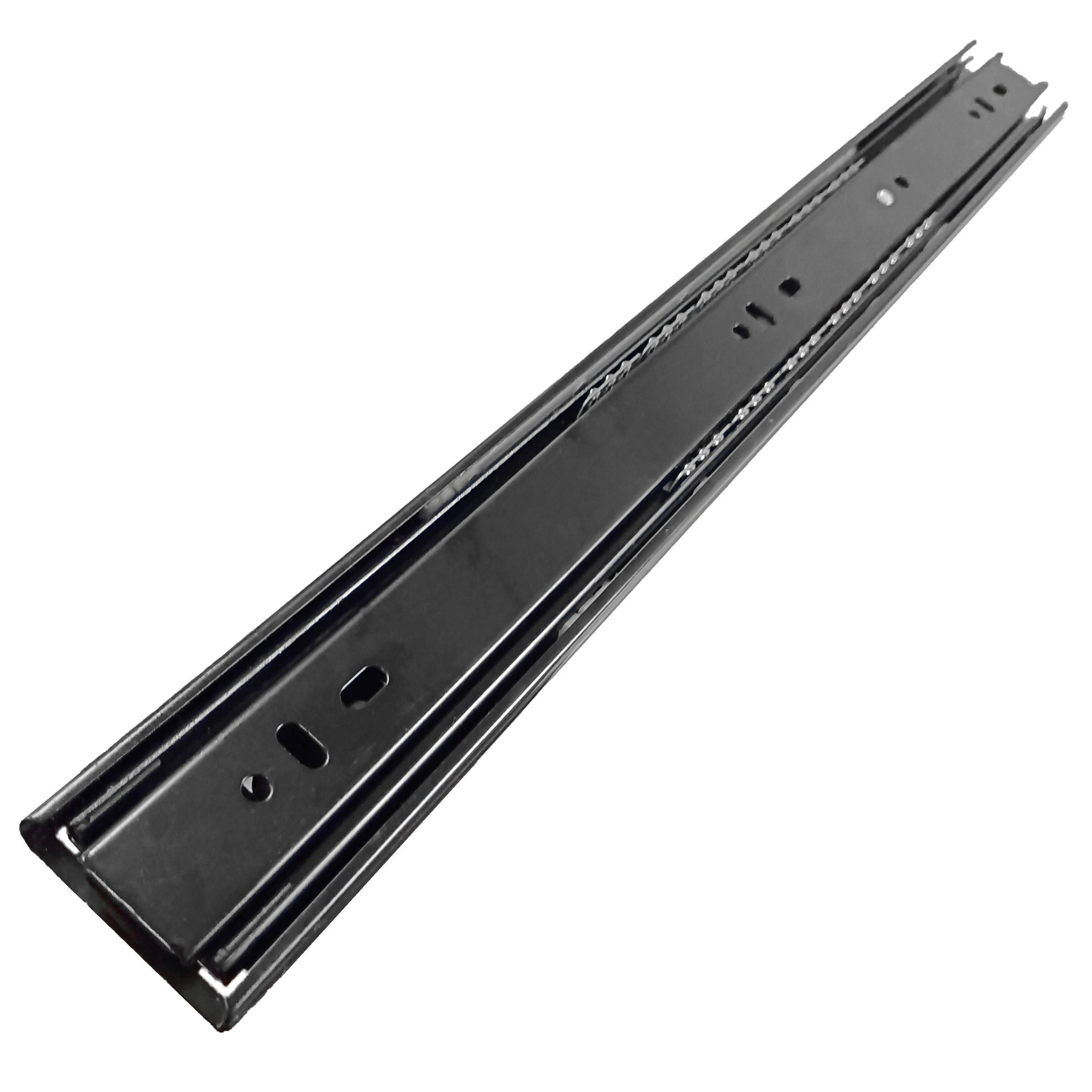 45mm Width Metal 3 Fold Customized Drawer Runners Ball Bearing Telescopic Full Extension Channel Drawer Slides