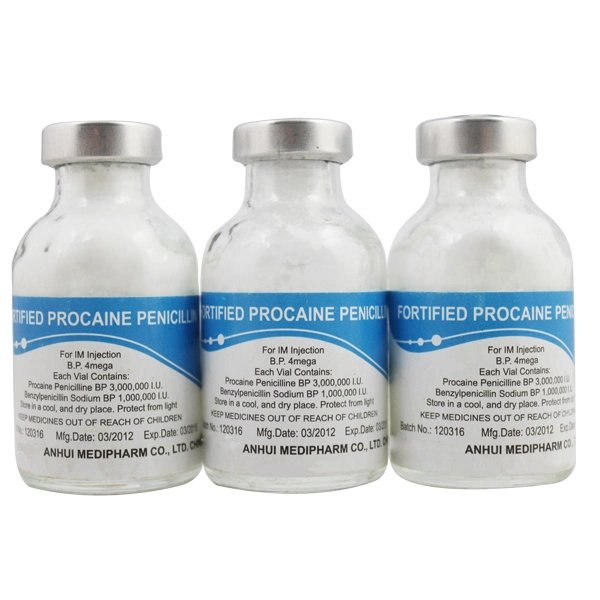 Procaína penicilina para inyección 4mega/20ml, 50vials/Caja