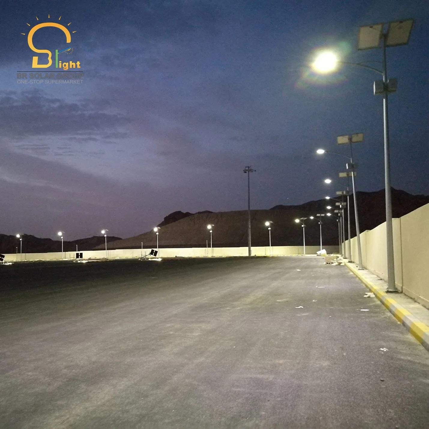 6m 30W LED Lighting with Solar Panel and Battery