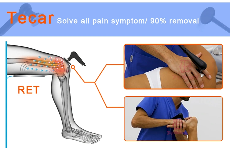 Recuperación del dolor Tecar 448Hz máquina de terapia Ret y CET manijas Alivio del dolor Winback máquina Tecar