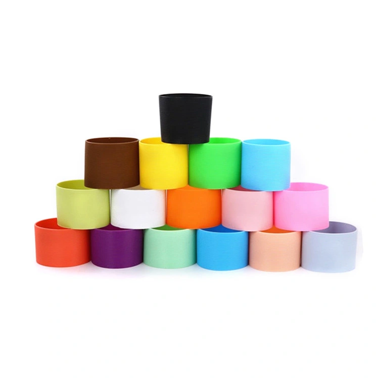 Silicone Cup Sleeve Heat Insulation Coffee Cup Cover Ceramic Cup Cover Non-Slip Bottle Sleeves Colored Mug Sleeve