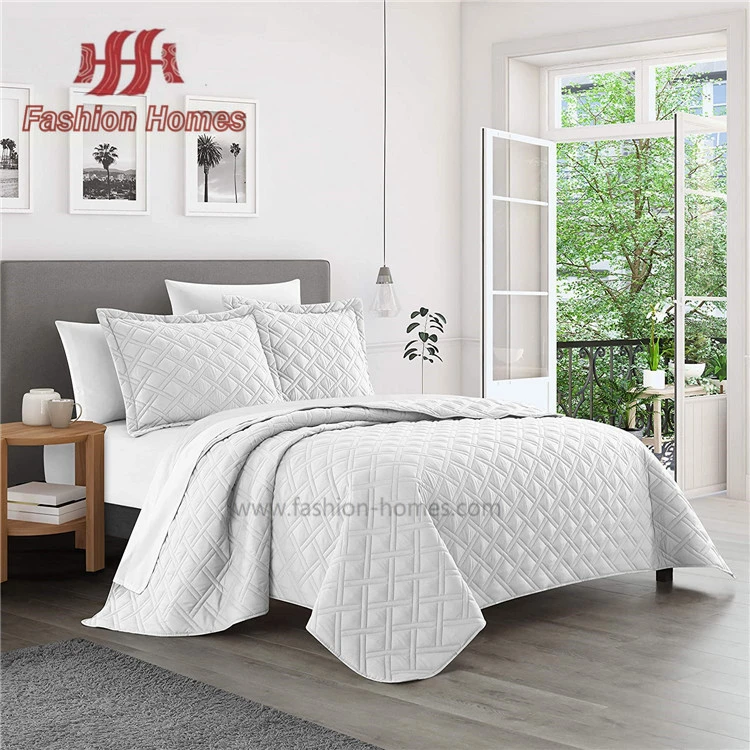 F-4110 Ok Microfiber Modern Embroidery Soft Quilt Bedspread Set 777 Cotton Bedsheet