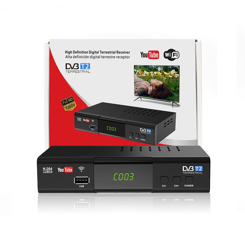 Receptor de TV terrestre digital DVB-T2/T HD 1080P, descodificador, DVB T2