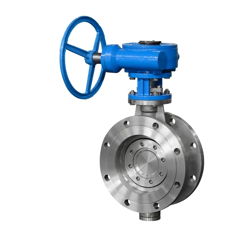 Manual Gear Double Triple Eccentric Metal Seat Flange Butterfly Valve with Resistance High-Temperature