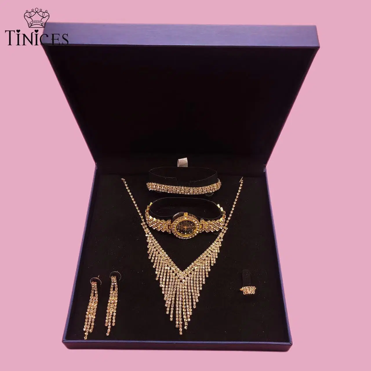 Edle und elegante Luxus-Damenuhr Schmuck, Bankett, Abendgarderobe Uhr Schmuck-Set