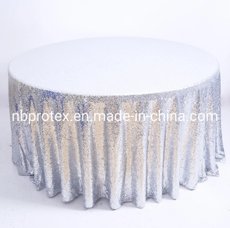 Hot Sale Cheap Table Clothes with Polyester Sequin Embroidery for Hotel Wedding Banquet