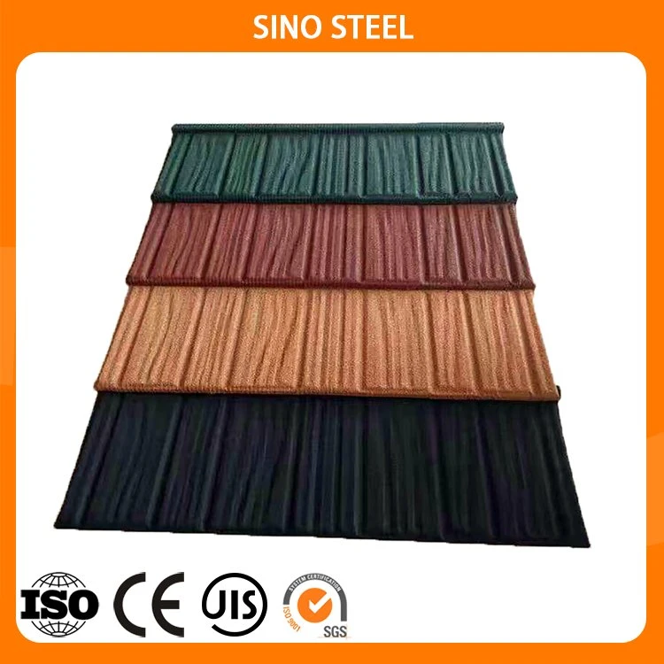 Aluminium Coated Bond Roman Shingle Tiles Colorful Stone Coated Metal Roof Steel Roofing Tiles