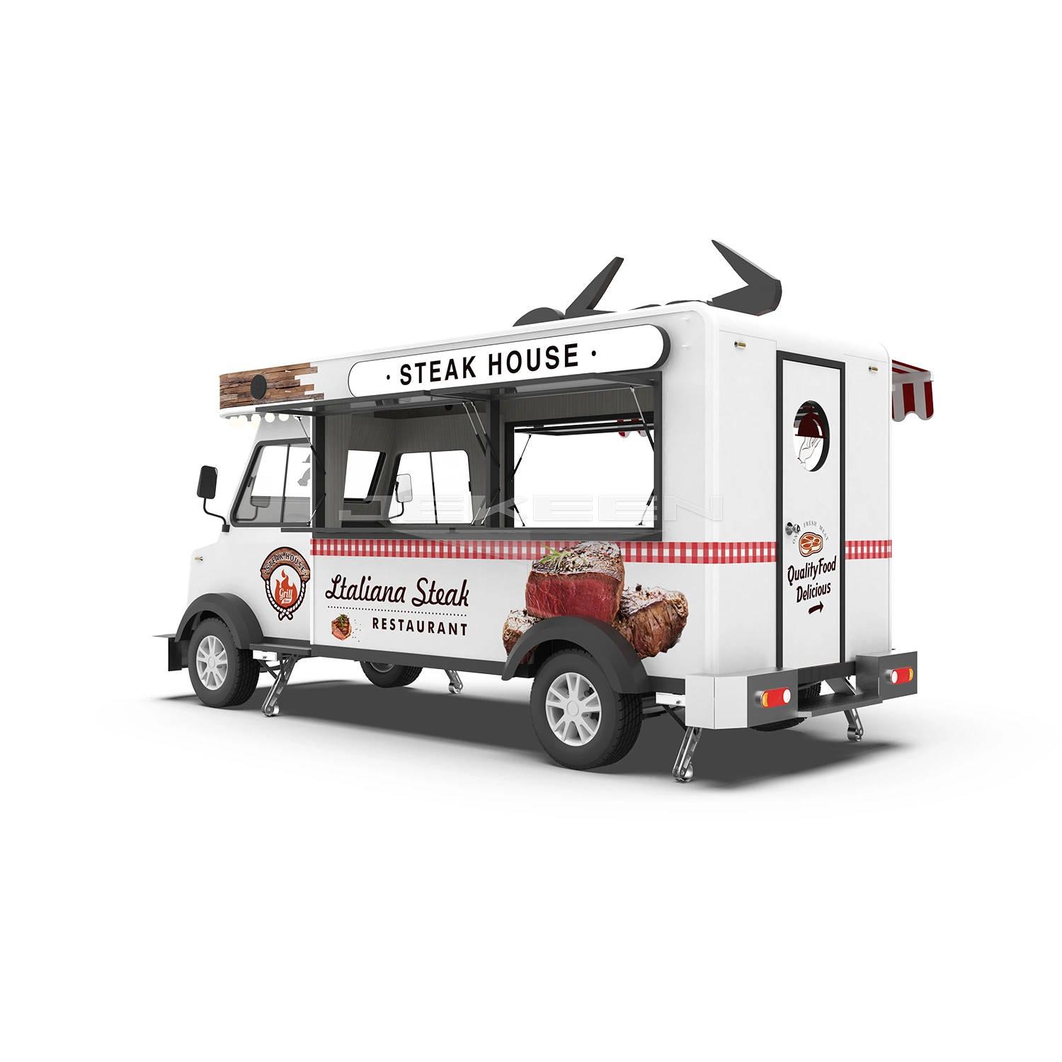 Jekeen Venta caliente máquina barbacoa personalizada Trailer Van Cocina