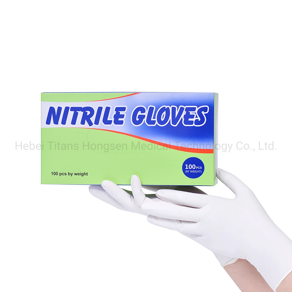 Hot-Selling Powder Free White Nitrile Disposable Hand Gloves for Medical