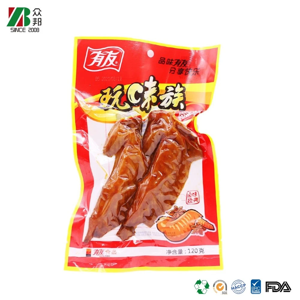 Moisture Proof Clear Flat Mouth Packaging Food Chicken, Duck, Ham Plastic Vacuum Sealer Bags