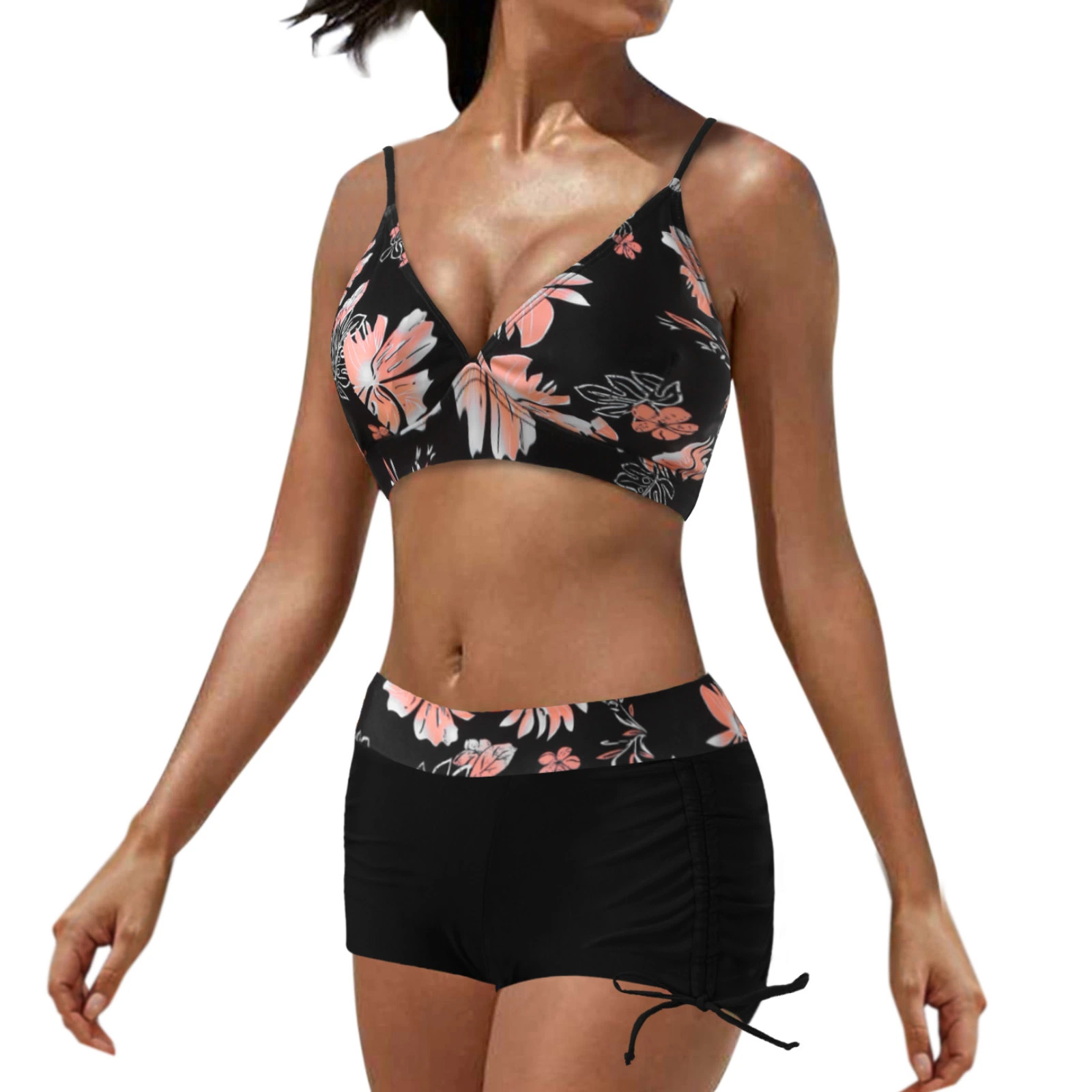 Printed Halter Bikinis Women Swimwear Female Swimsuit Two-Piece Bikini Set