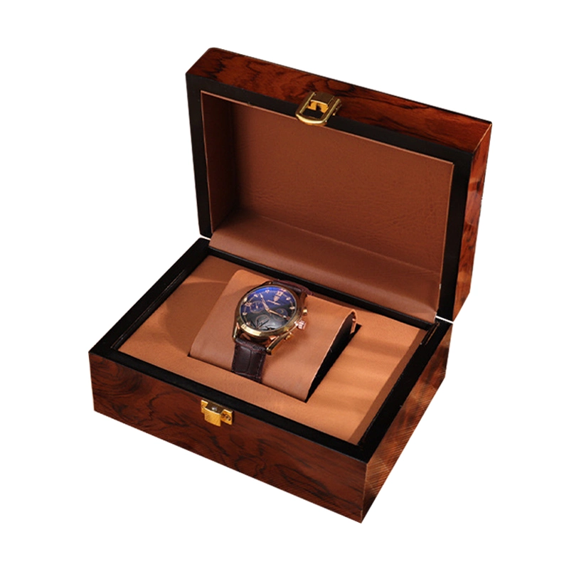 Wooden Craft Walnut Watch Box 3 Slots Storage Fashion Style Brown Walnut Gift Wooden Watch Box