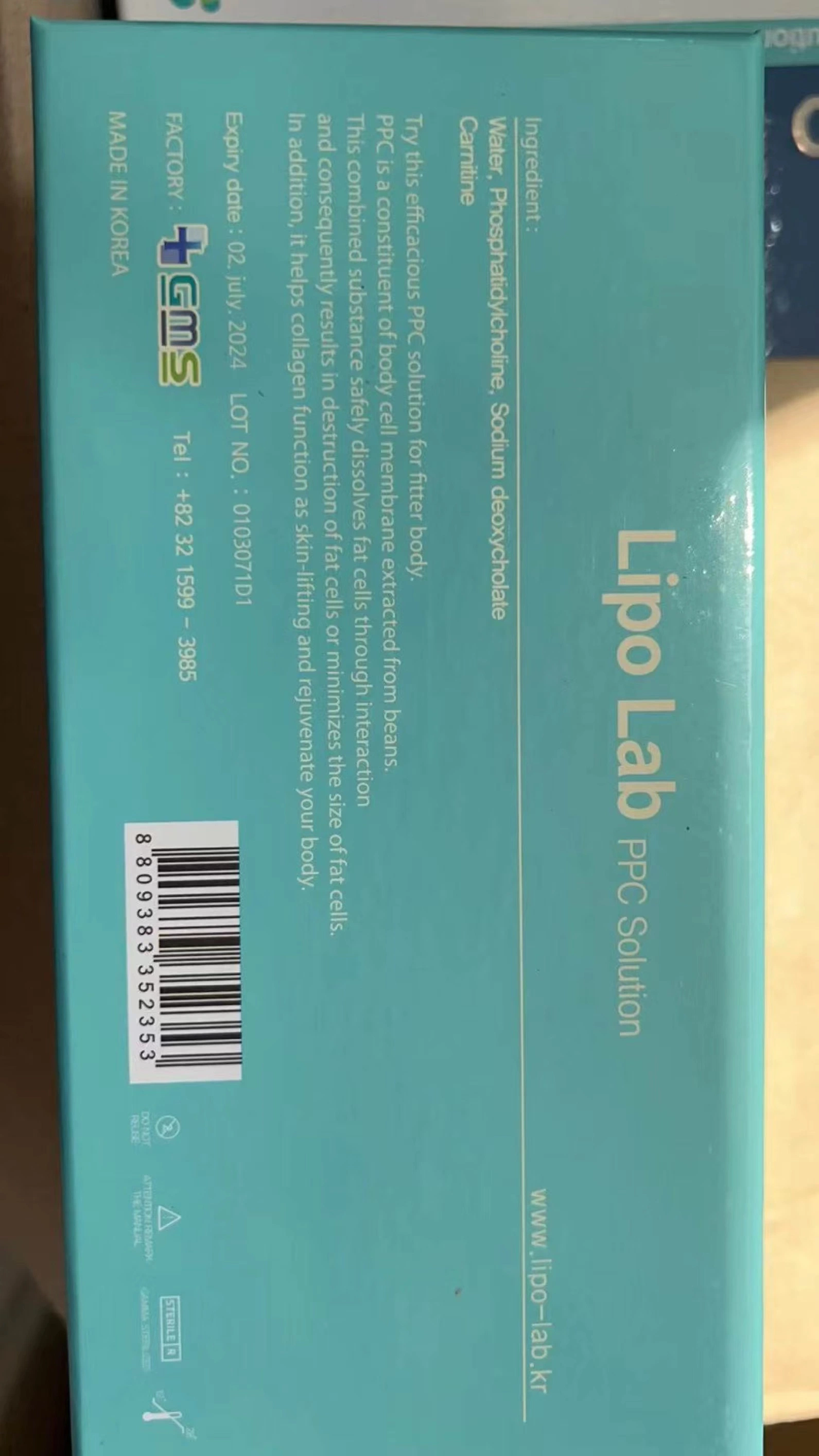 Coréia LipoLab Kabelline Saxend um fosfatidilcolina Ppc lipólise injeção lipolíticos LiPo Lab perda de peso injeção de calagem elevada qualidade gordura solúvel Produtos