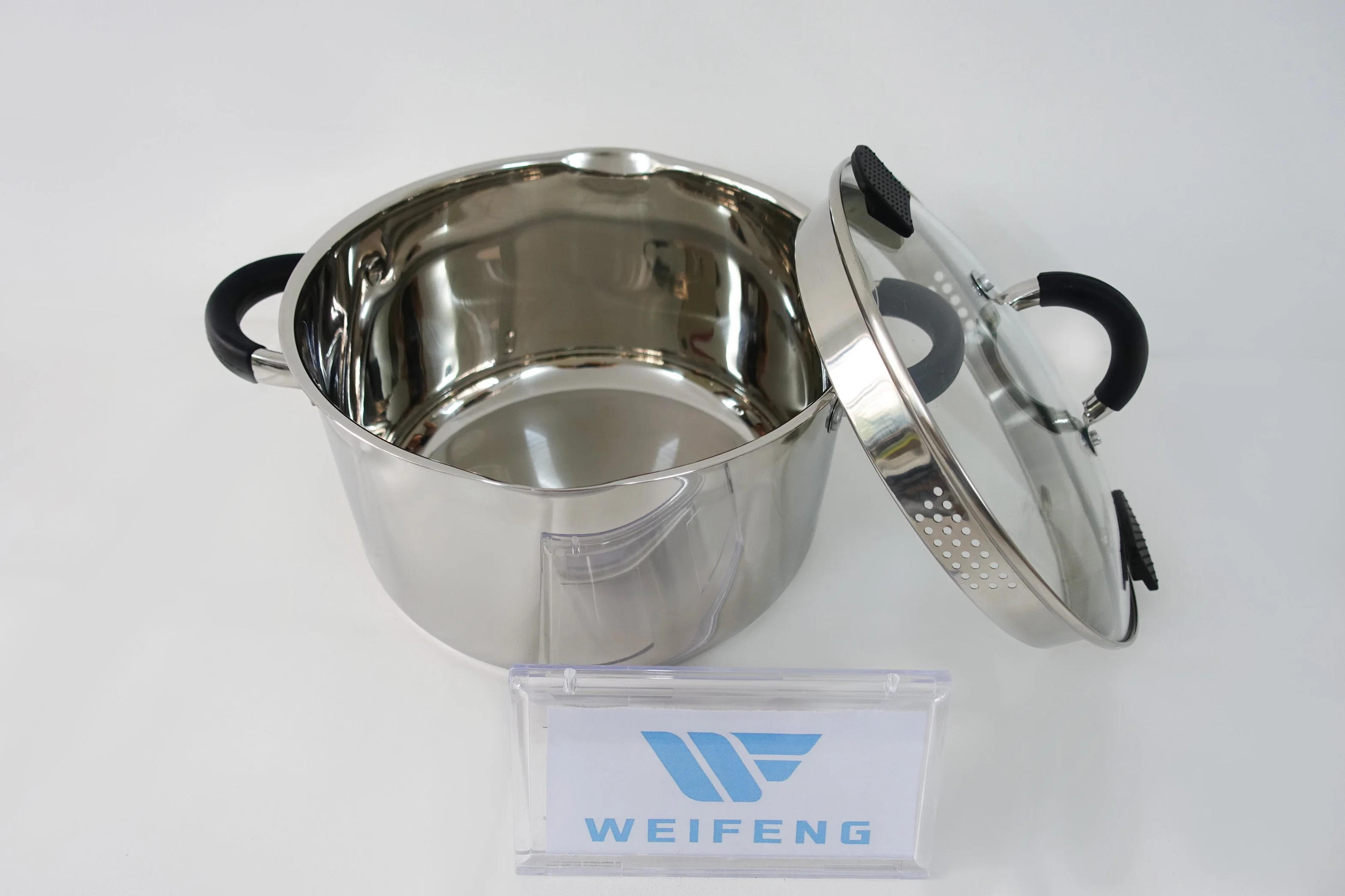 Stainless Steel Cookware Set with G- Glass Lid and Silicone Shiatsu