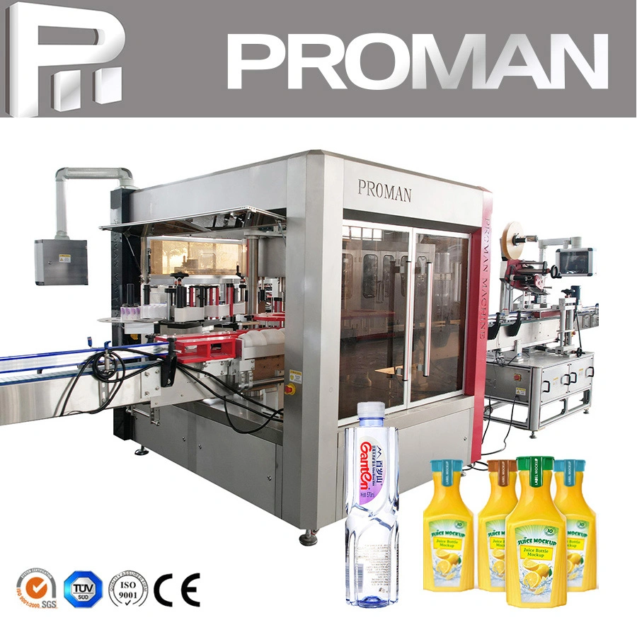 Top Technology Automatic Bottled Mineral Water Filling Labeling Double Sides Adhesive Sticker Label Machine Price for Round Flat Bottles