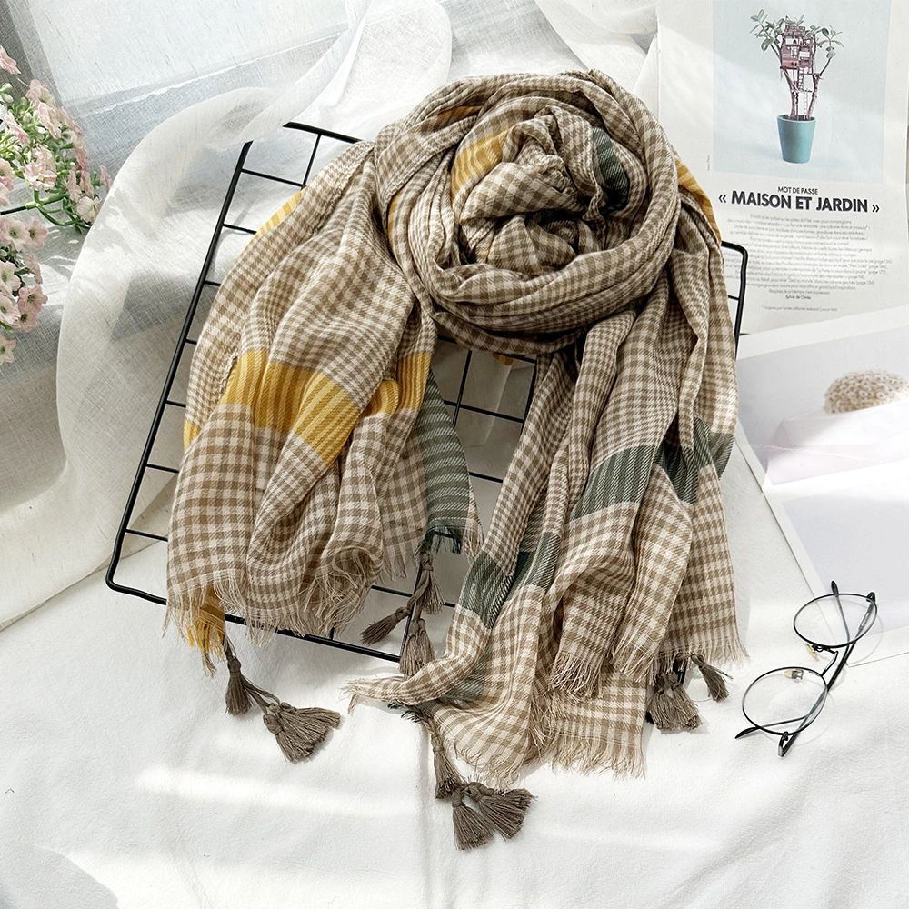 Fashion Plaid Winter Scarves for Ladies Shawls Wraps Warm