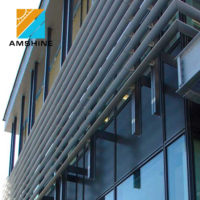 Aluminum Horizontal Installed Airfoil Fixed Sun Shading Facade Window Louver Frames