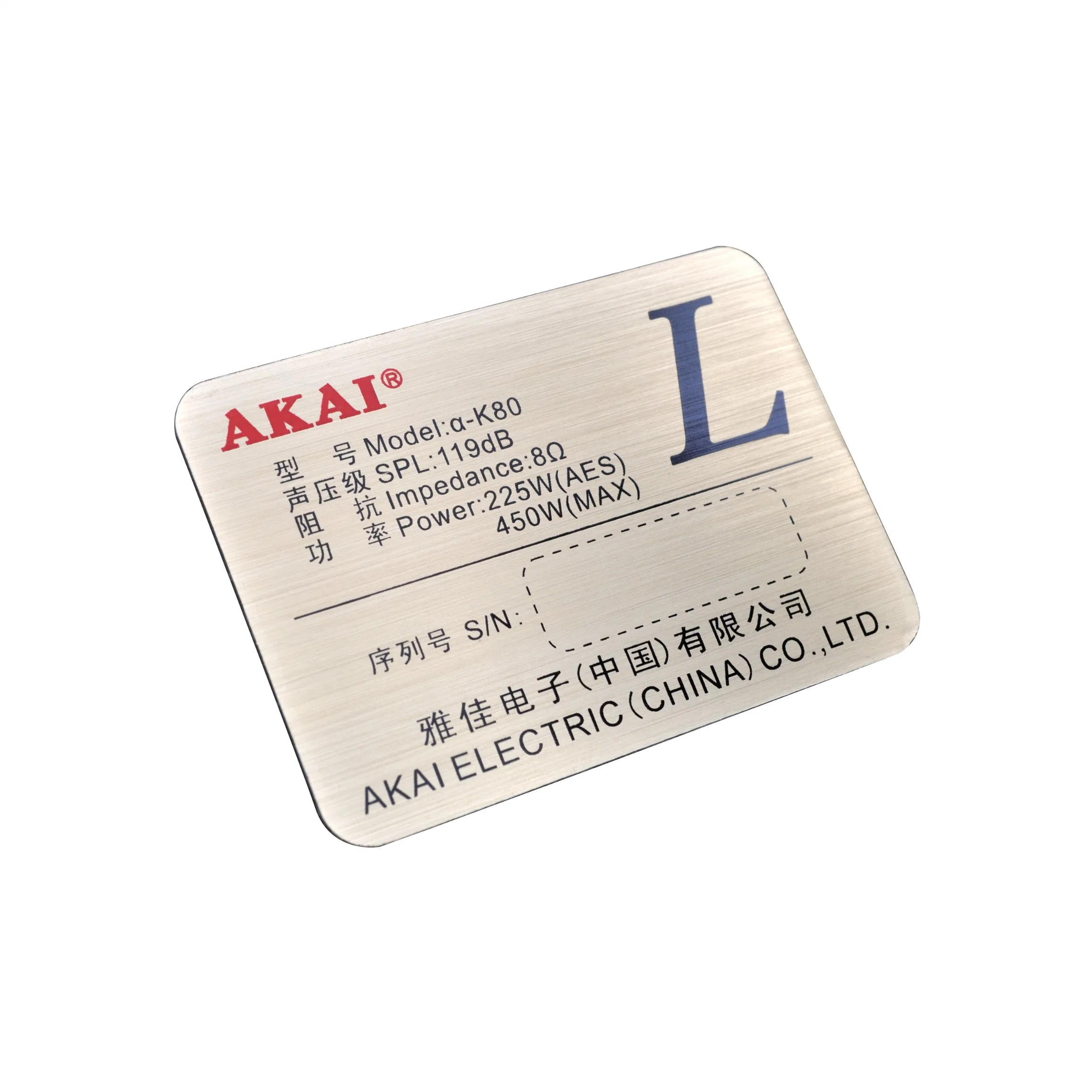 Branded Logo Metal Label Gold Plate Business&amp; Prime; Card Factory with ISO9001 Good Price