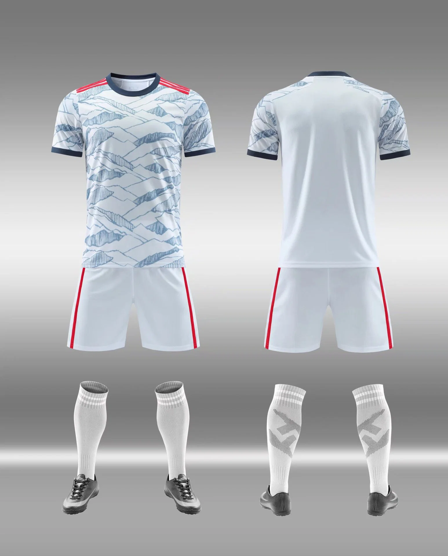Men's New Design Football Jersey Hot Sales 2 PCS Set Soccer Uniform Custom Logos Football Club Training Wear
