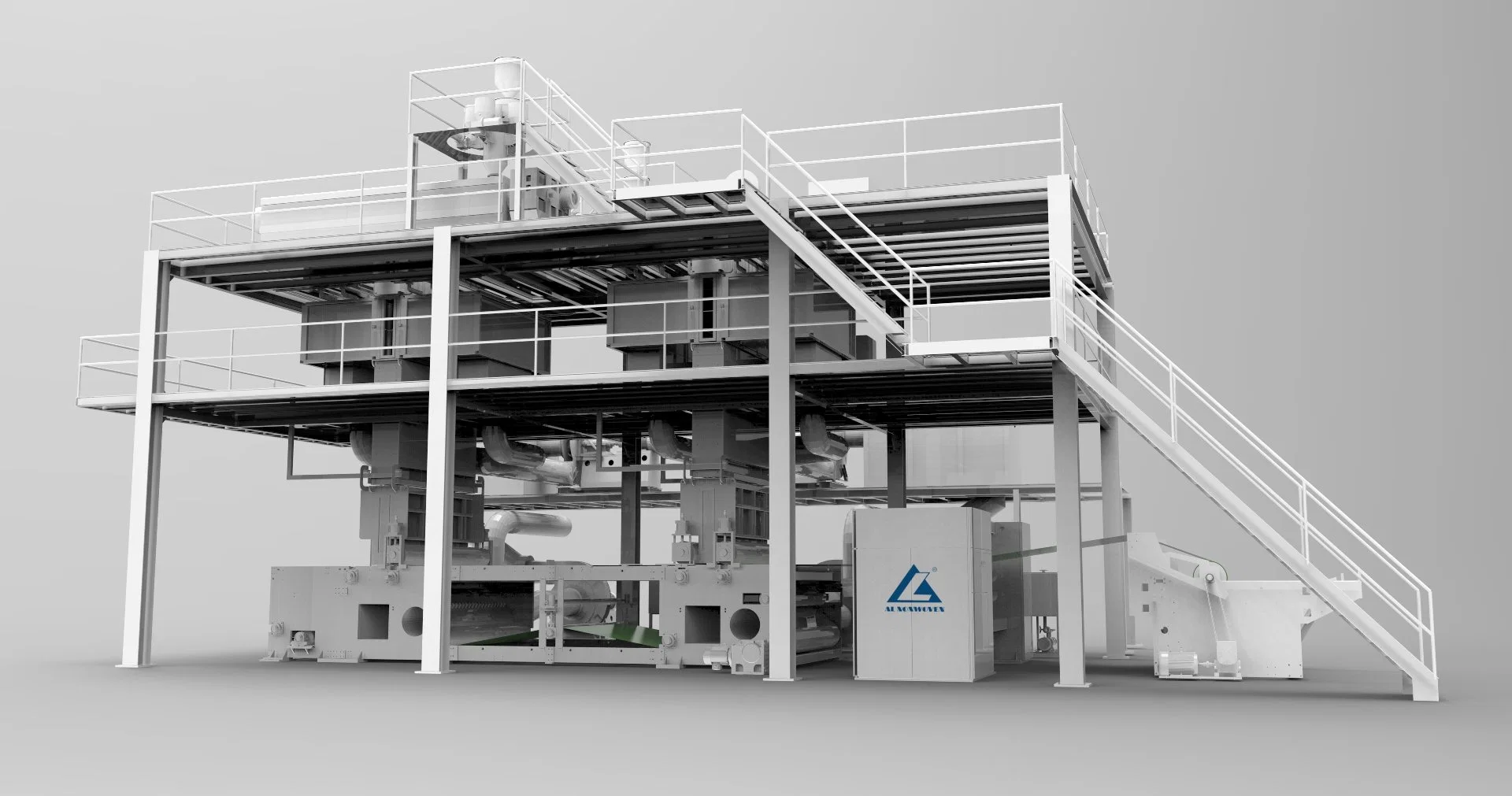 Rollo de tela Full-Automatic a. L Línea de producción Spunbond Nonwoven máquina fabricación de repuestos