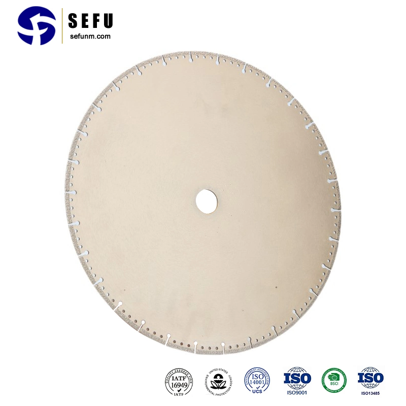 Sefu China Los fabricantes de discos de afilado de diamante de vacío de 350 mm disco de corte de metal soldado la hoja de sierra para tubo de acero concreto piedra Muela cóncavo de hierro