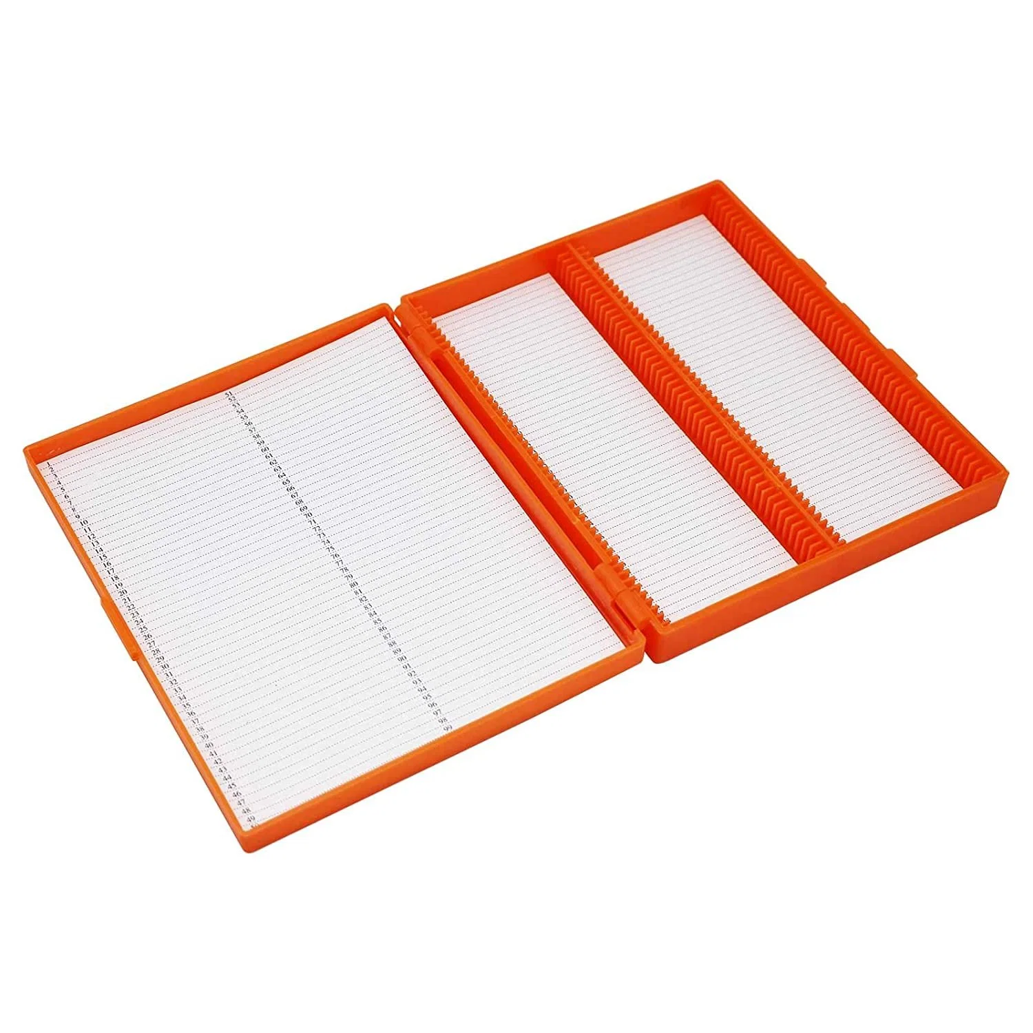 100pcs Caja de almacenamiento de portaobjetos de vidrio para microscopio