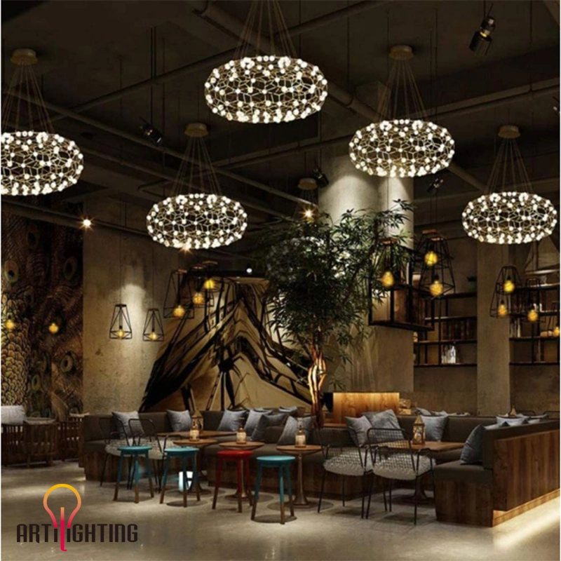 O luxo moderno pingente pequeno lustre a Lâmpada de luz de LED para Sala de Banquetes Villa Shopping Mall Tecto iluminação das escadas