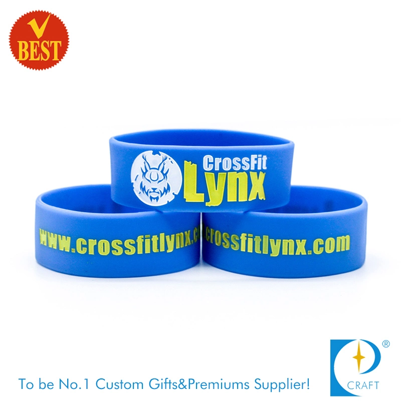 Custom Wholesale/Supplier Printed Silicon Wristband with Solid Color