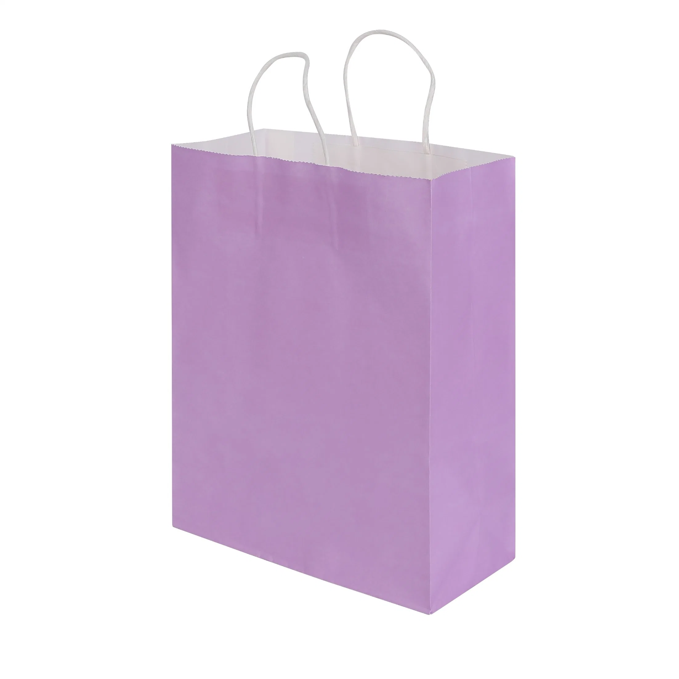 Customize Purple Kraft Paper with Handles Bag