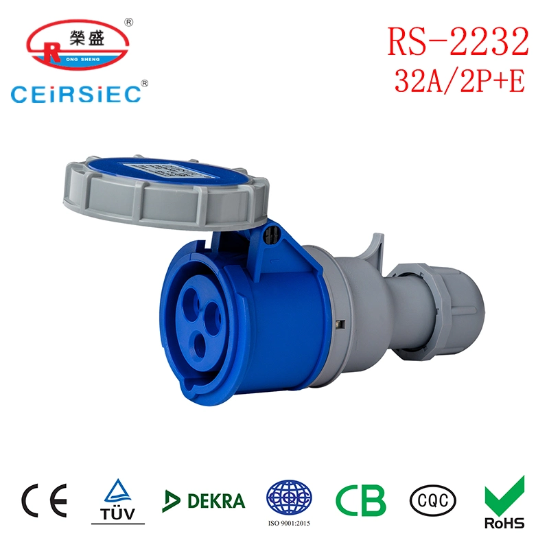 32A 3p Flammenbuchse Industriesteckdose Elektrosteckdose nach europäischer Norm Sockel für Frontplattenmontage für Gehäuse
