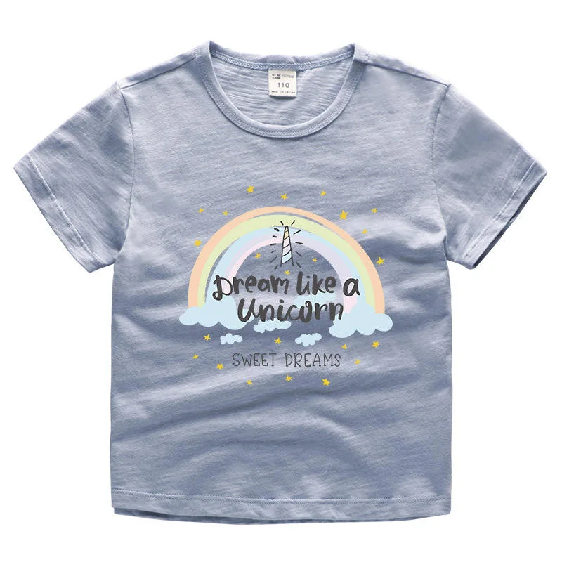 Summer Children's T-Shirts Short Sleeve Breathable 100% Cotton Kid Wear